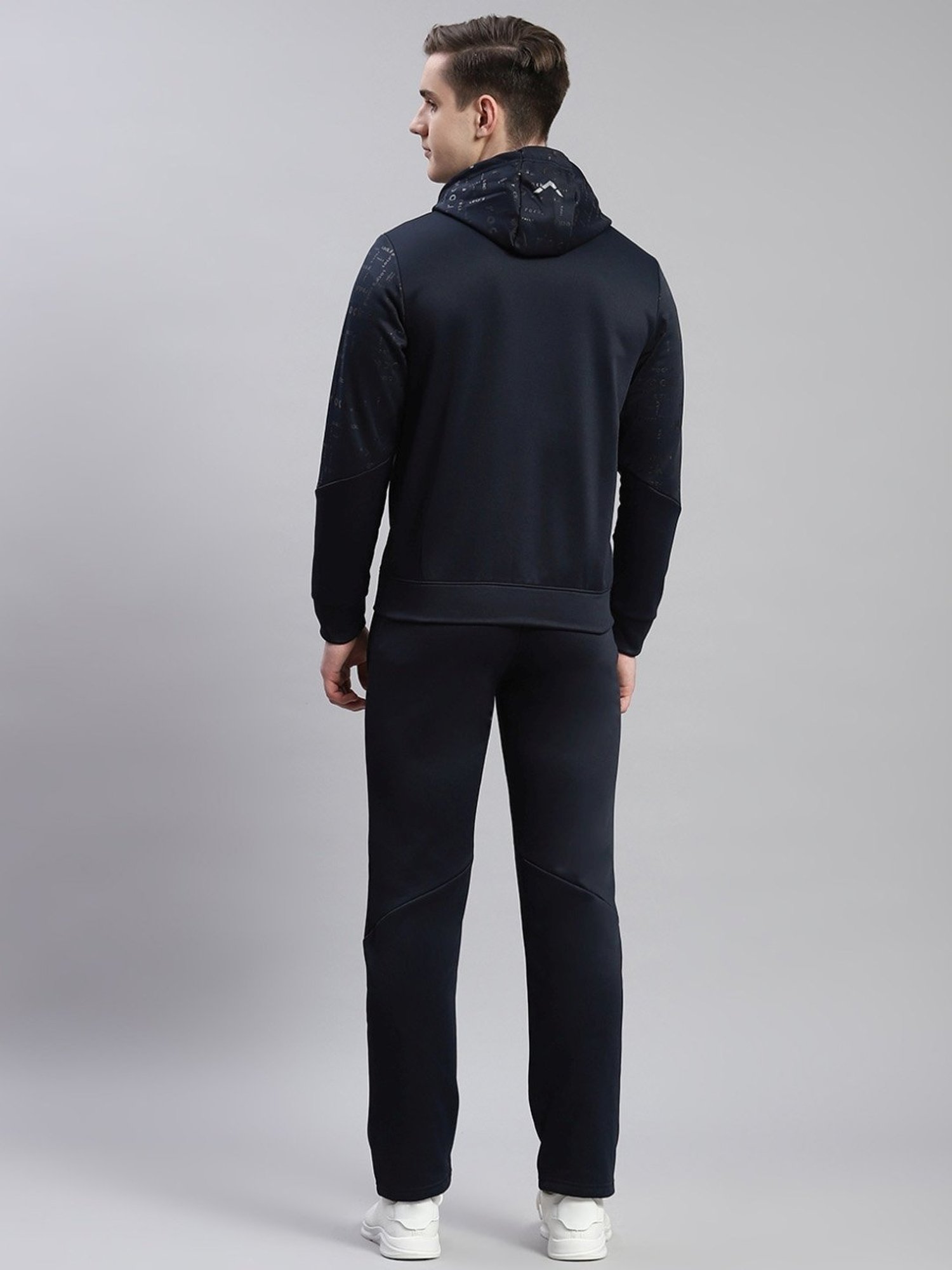 Rock.It Navy Blue Regular Fit Printed Tracksuits