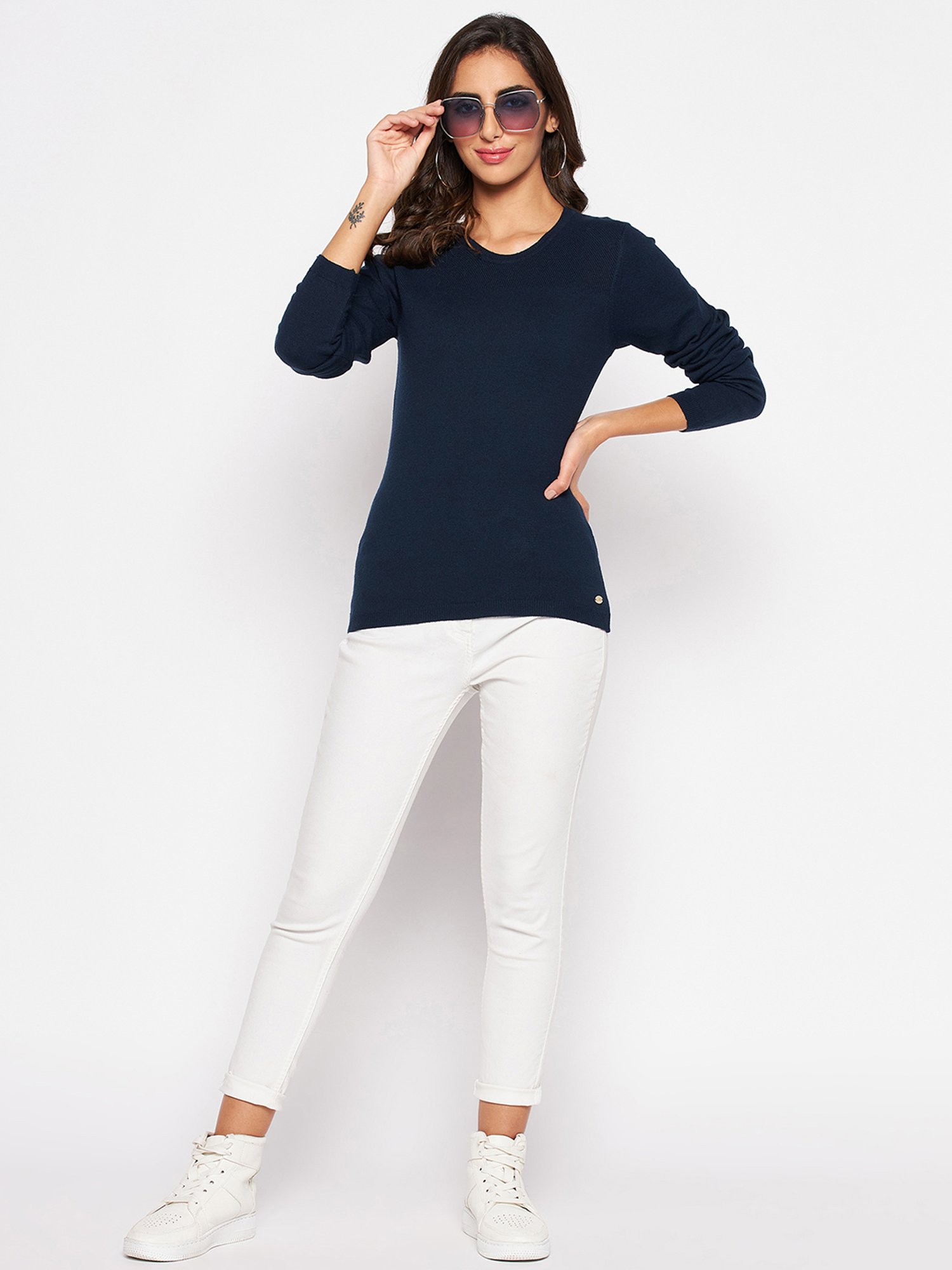 Crozo By Cantabil Navy Sweaters