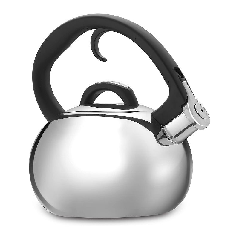 Cuisinart CTK-SS8 Classic Brilliance Modern 2 Quart Stainless Steel Whistling Tea Kettle Pot for Hot Water and Coffee, Silver