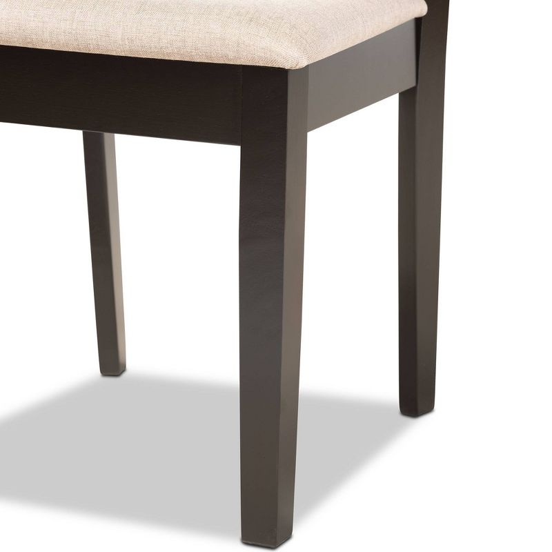 7pc Fenton Wood Dining Set Brown - Baxton Studio