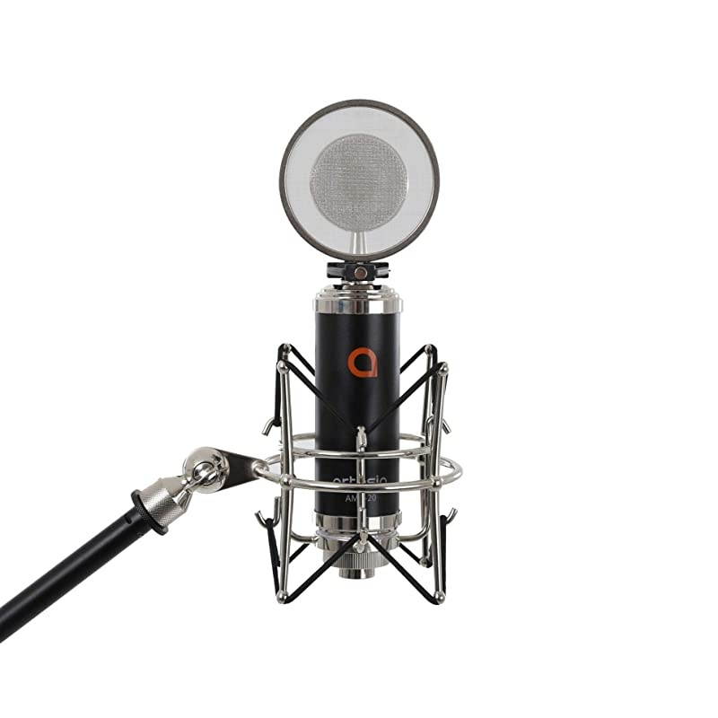 AMC-20 Studio Large-Diaphragm Condenser Microphone w/Shock Mount + Pop Filter & 8' XLR Cable