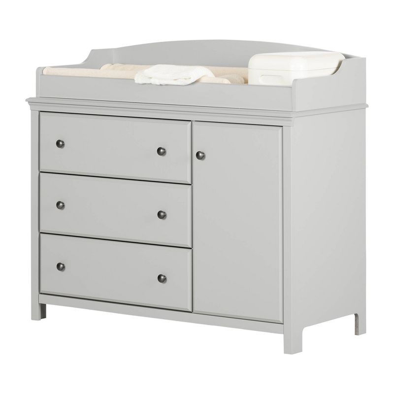 Cotton Candy Changing Table with Station - Soft Gray - South Shore