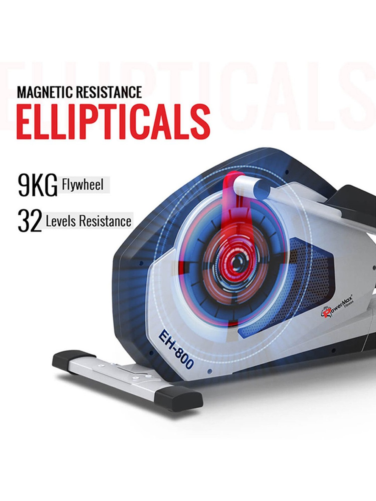 PowerMax Fitness EH-800 Elliptical Trainer (Silver)
