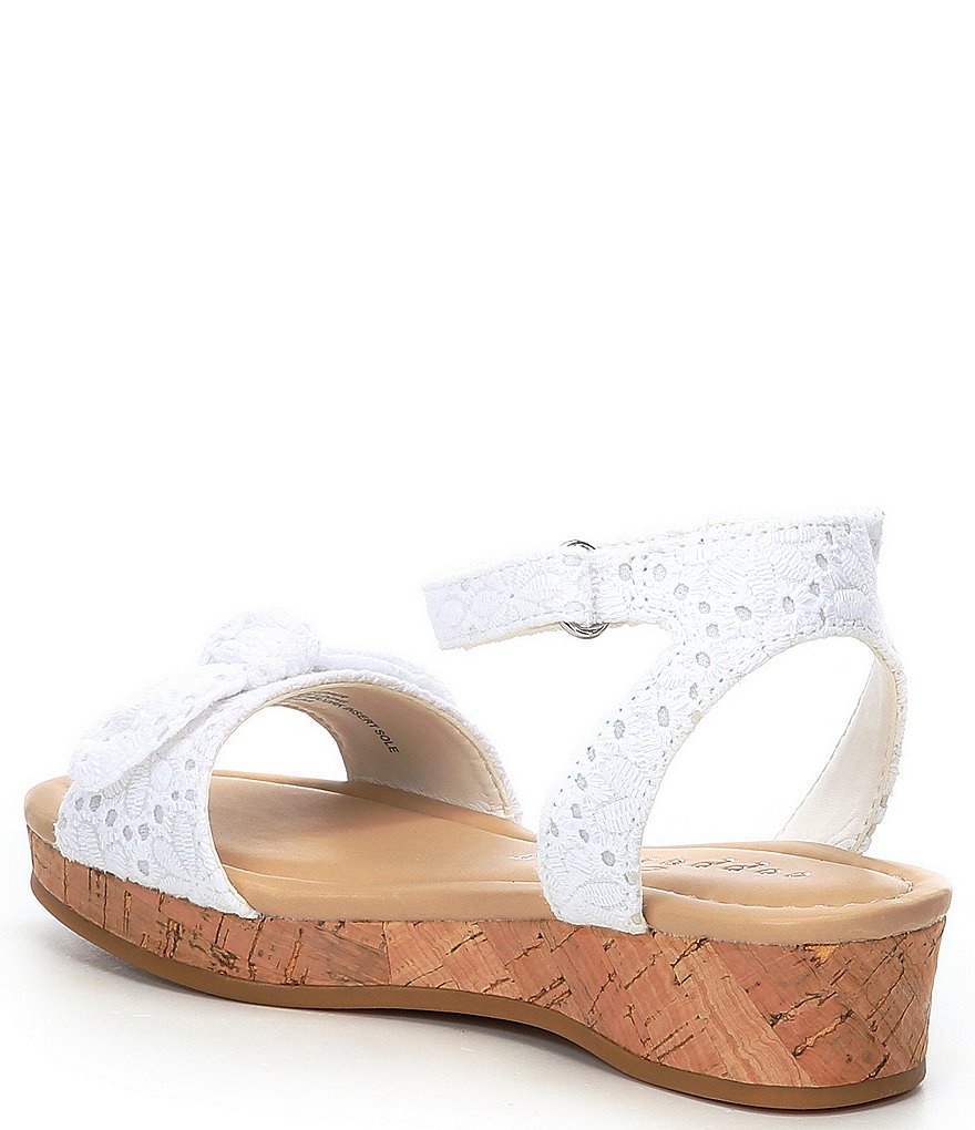 Copper Key Girls' Dearisst Eyelet Bow Flatform Wedges (Youth)