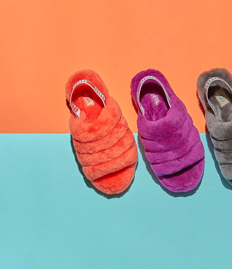 UGG&reg; Logo Fluff Yeah Fur Slides