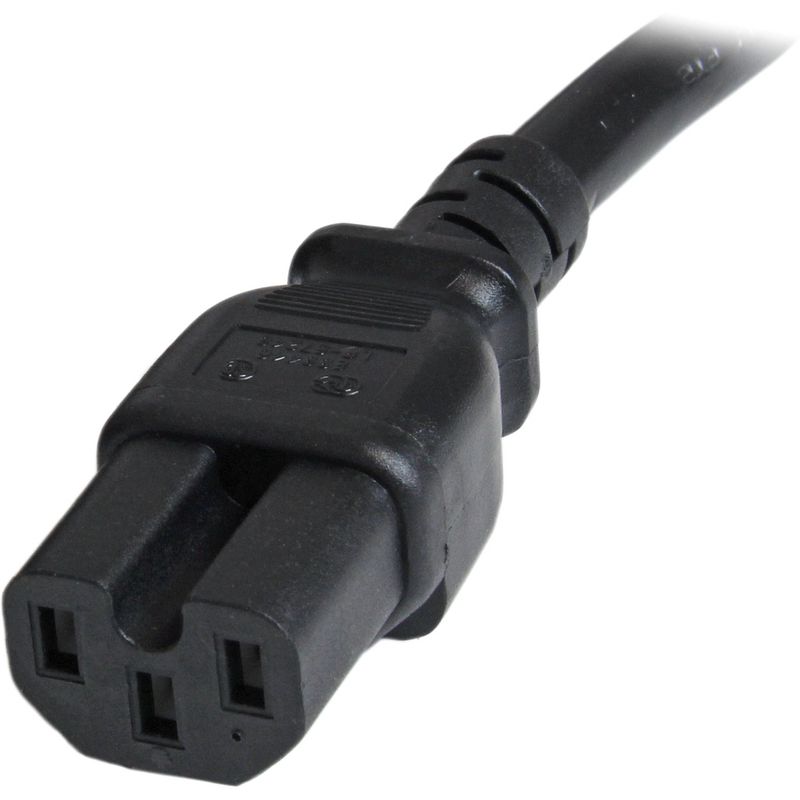 StarTech.com 3 ft 14 AWG Computer Power Cord - IEC C14 to IEC C15 - 3ft - IEC 60320 C14 - IEC 60320 C15 250V AC - 15A - Black