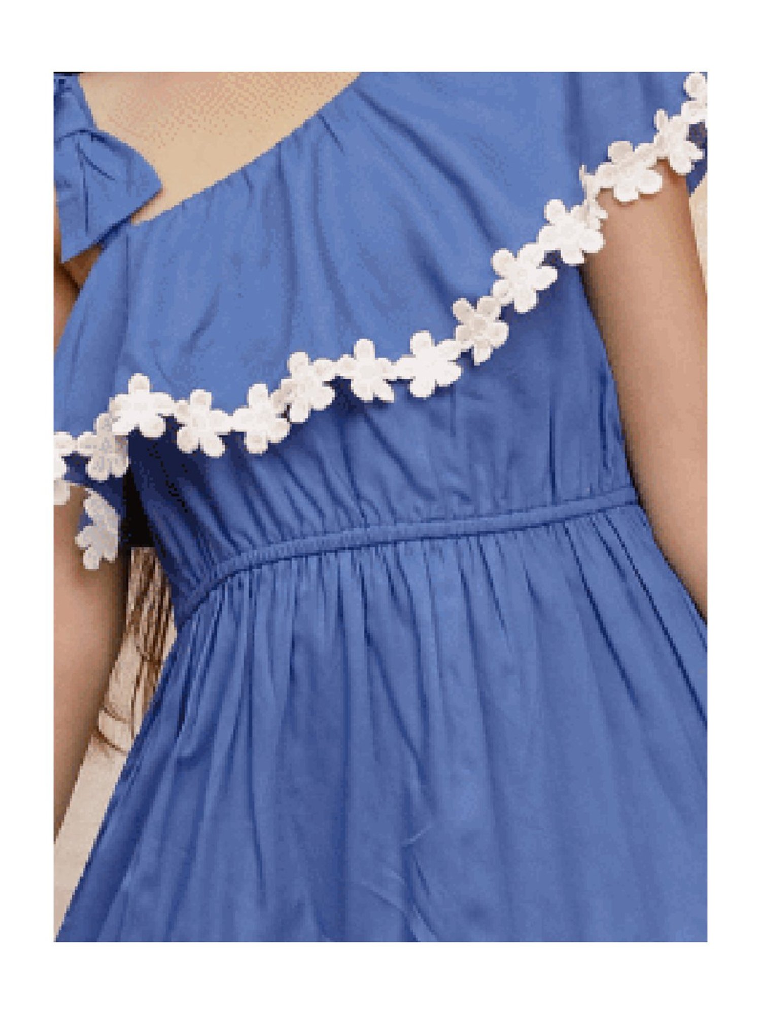 Budding Bees Kids Blue Solid Dress