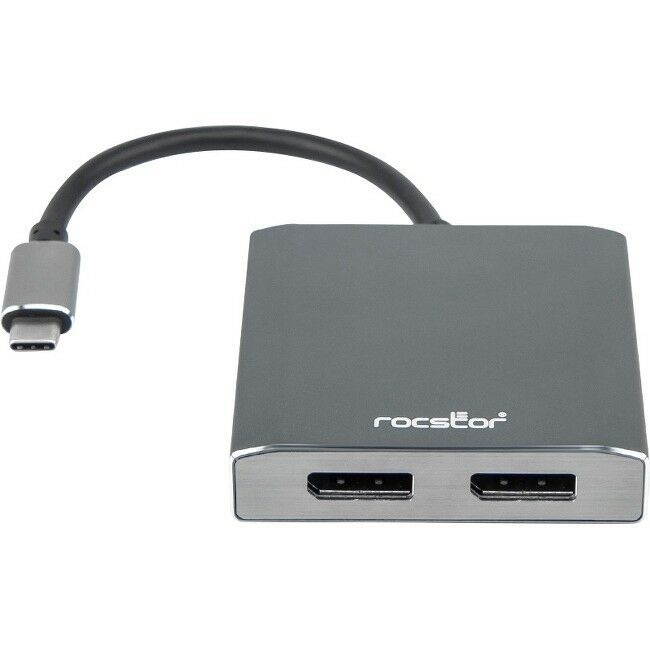 Rocstor Premium Usb-c To Dual Displayport Multi Monitor Adapter - 4k 60hz - Usb