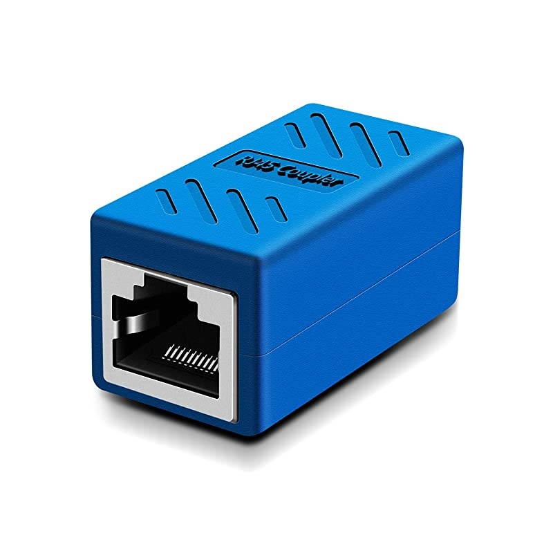 Coupler in-Line Cat 7/Cat 6/Cat 5e Ethernet Cable Extender Adapter Female to Female (Coupler Blue 6 Pack)