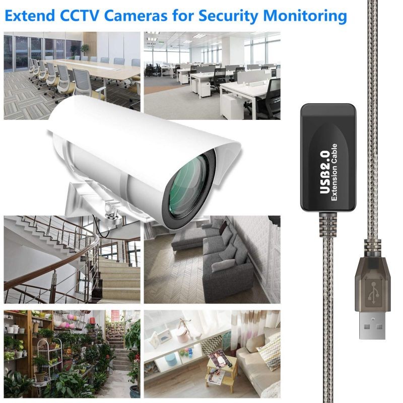 Halsouy USB 2.0 Extension Cable USB Extender Type A-Male to A-Female Repeater Extender Cord USB 2.0 High Speed Extension (50Feet / 15Meter)