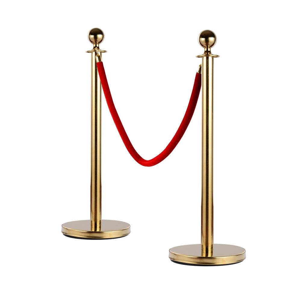 2/4/6 PACK Stainless Steel Stanchion Set Rope Red Velvet Velour Queue Barrier US