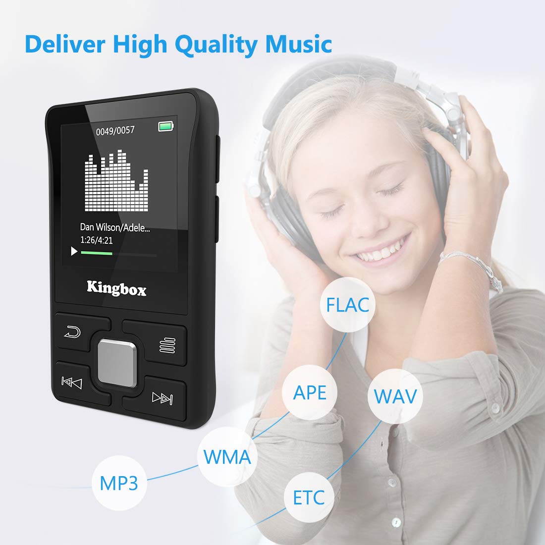 MP3 Player, 32GB Music Player with BT 4.1, Audio Walkman with Wearable Clips Support E-Book/Voice Recorder/FM Radio/Photo Viewer, Expandable Up to 128 GB