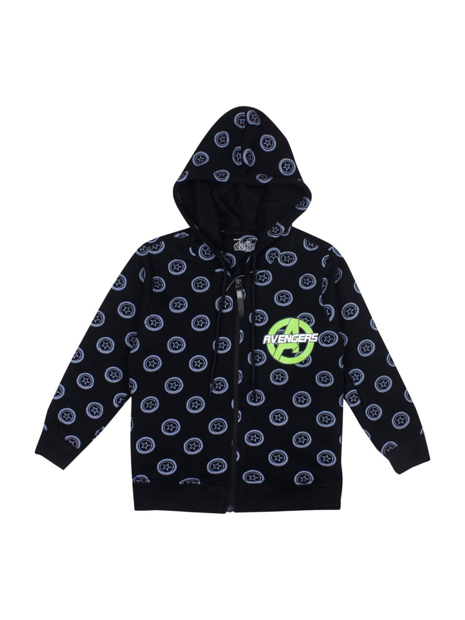 Proteens Kids Black Cotton Printed Hoodie