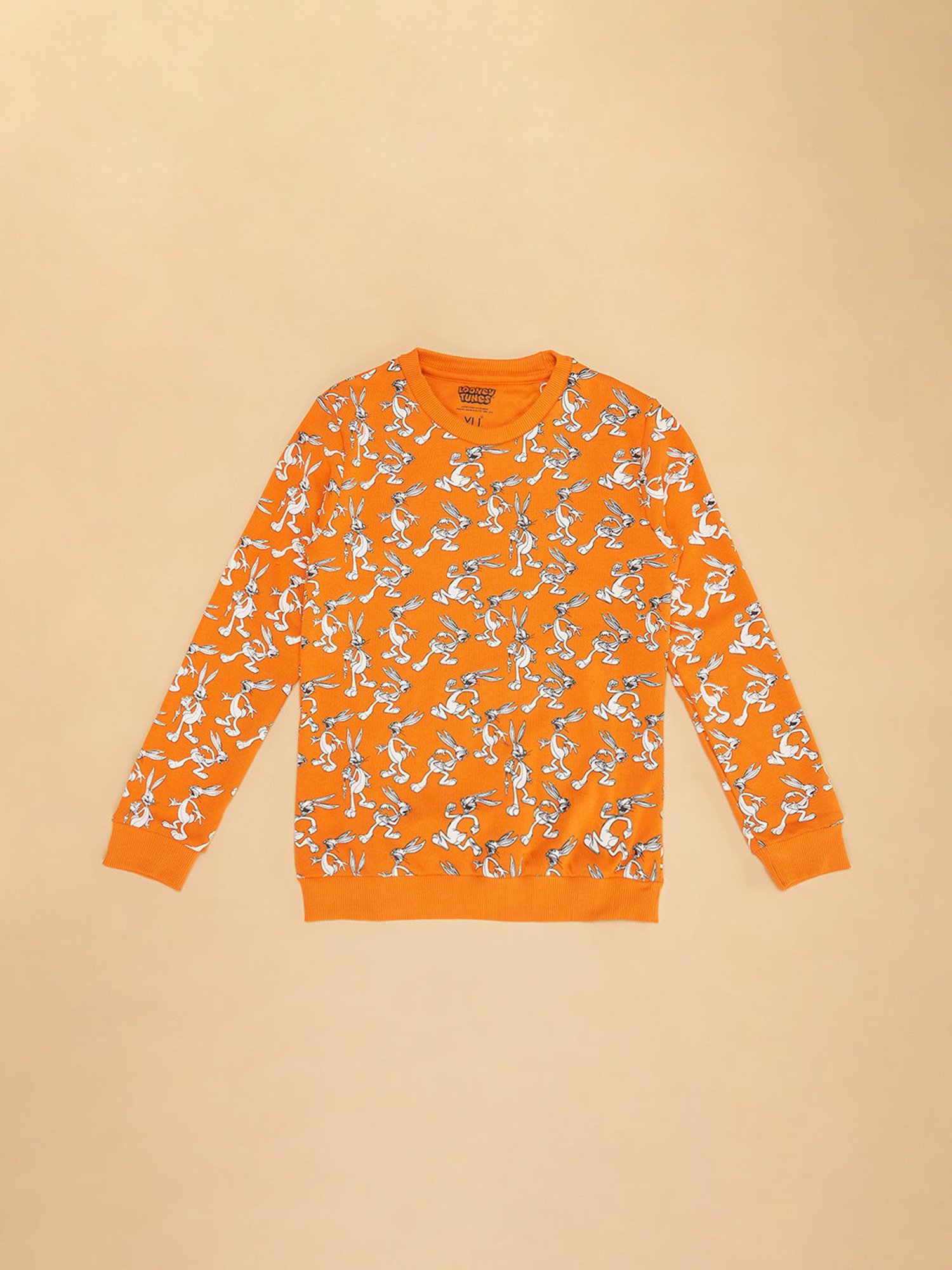 YU by Pantaloons Kids Orange Printed Full Sleeves Sweatshirt