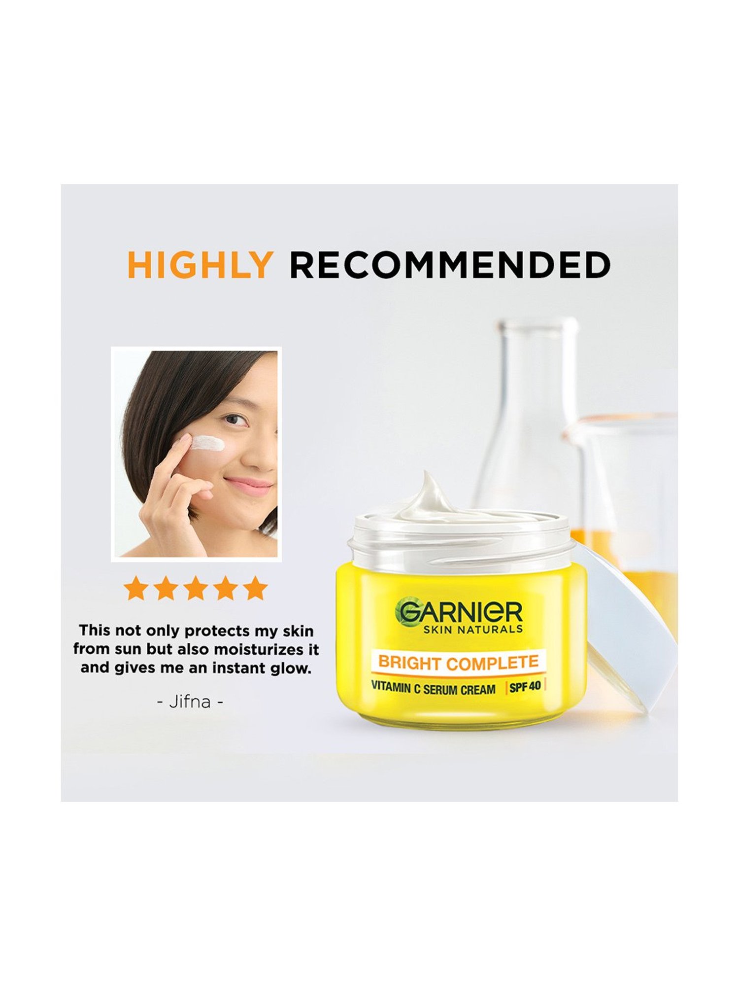 Garnier Bright Complete Vitamin C SPF 40 PA+++ Serum Cream - 45 gm