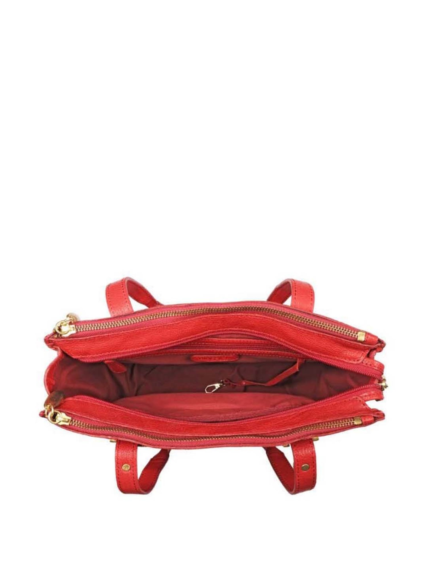 Hidesign Red Solid Medium Shoulder Bag