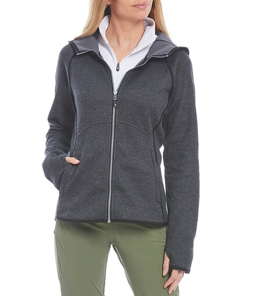 Cutter & Buck Mainsail Sweater-Knit Fleece Hoodie Full Zip Jacket