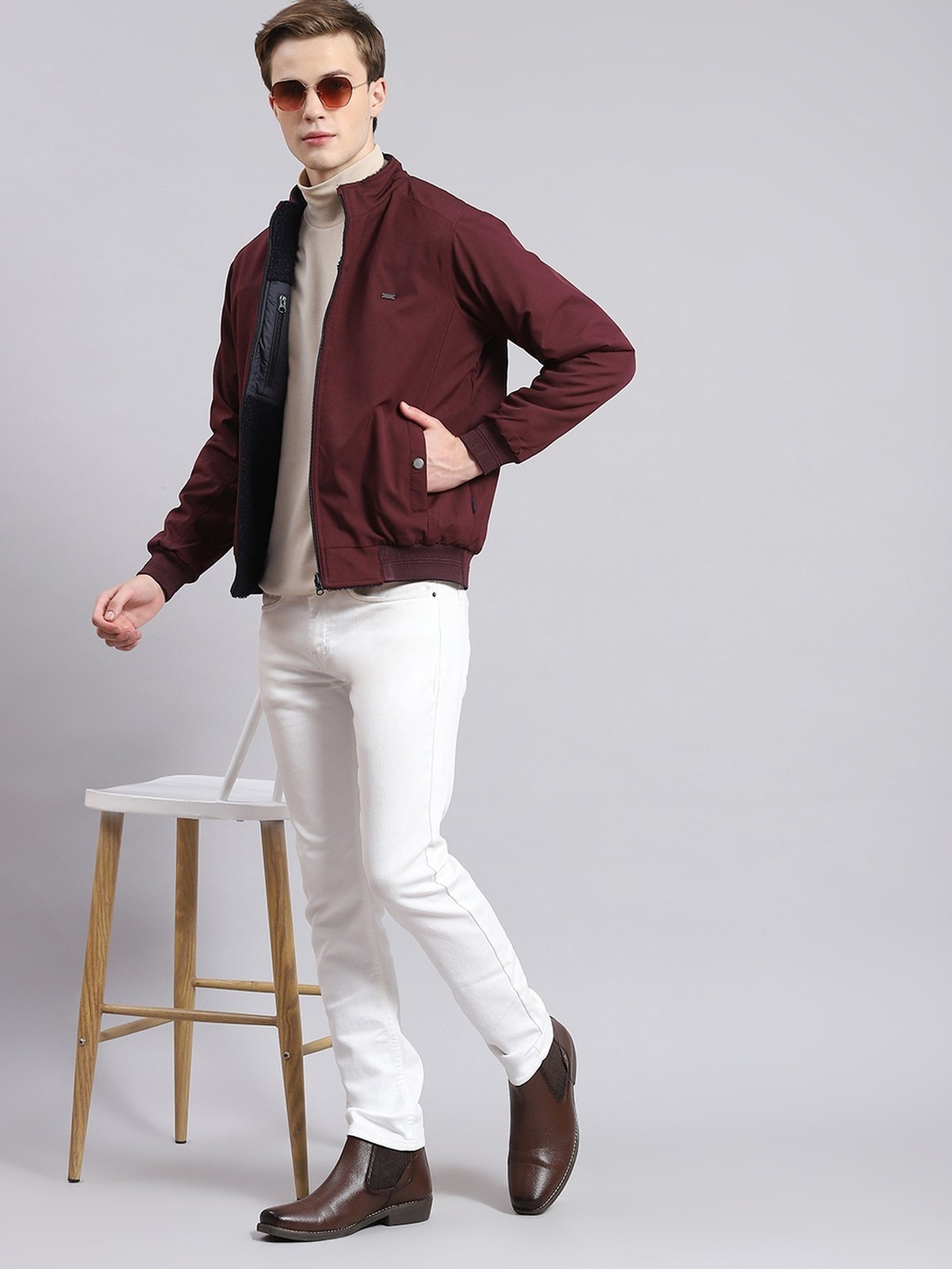 Hummel Grey Regular Fit Bomber Jacket