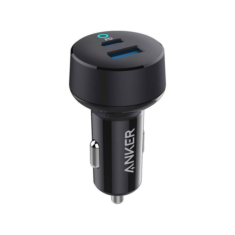 Anker 2-Port PowerDrive 25.5W Power Delivery Car Charger (with 3' PowerLine Select Lightning to USB-C Cable) - Black
