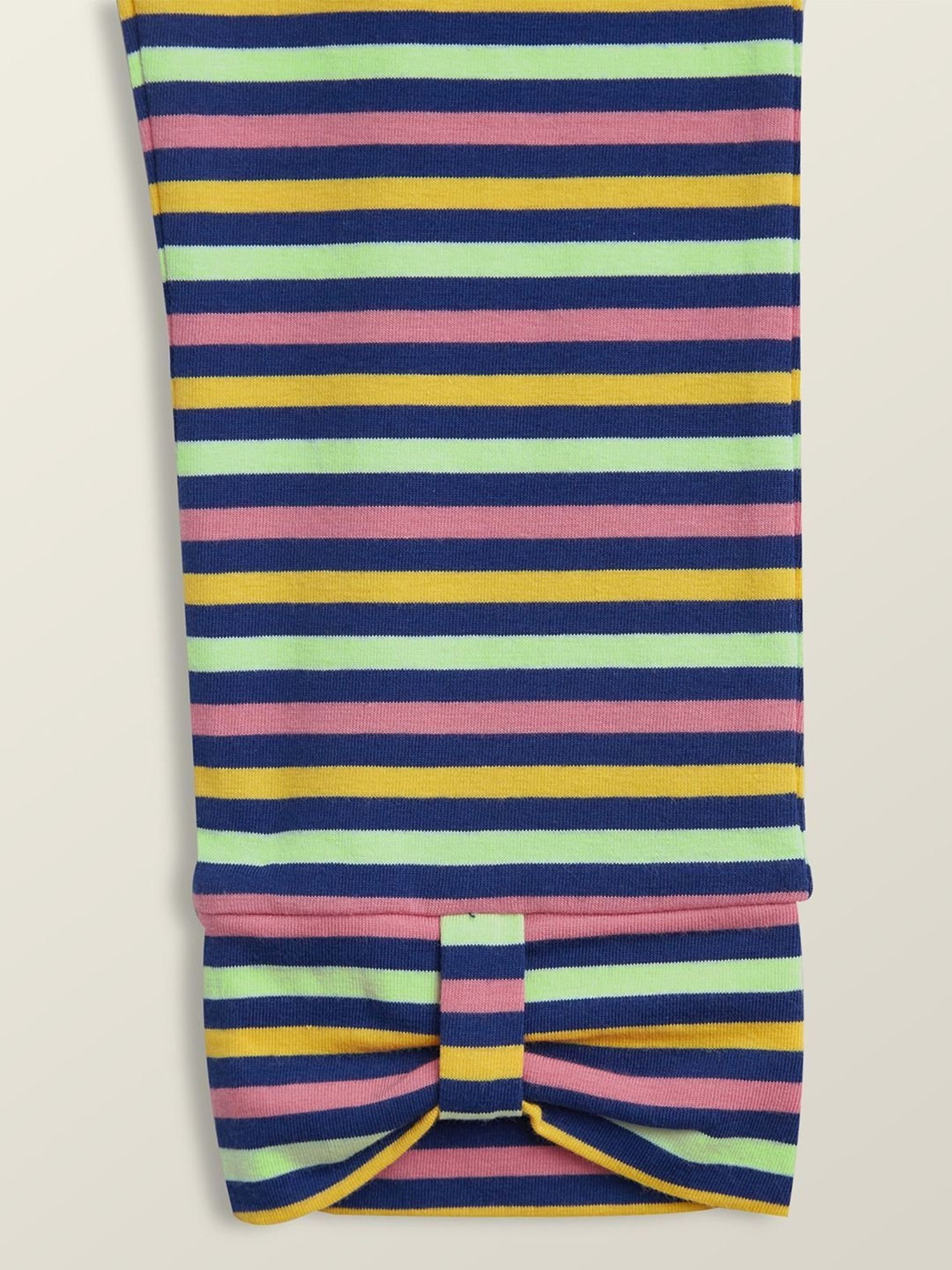 XY Life Kids Pink & Purple Cotton Striped Leggings (Pack of 2)