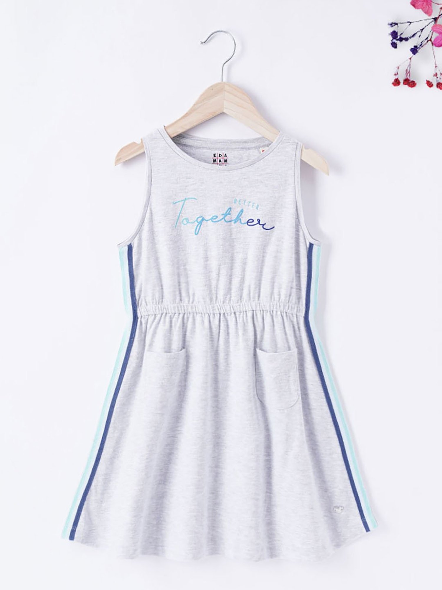 Ed-a-Mamma Kids Grey Graphic Print Dress