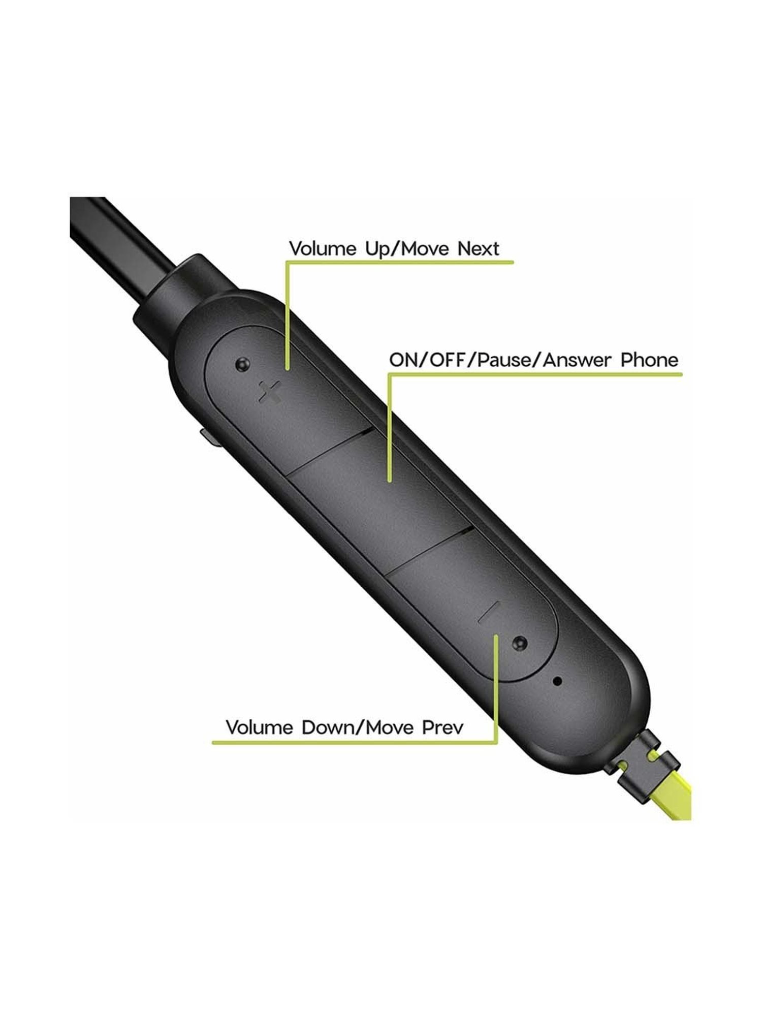 Maxx NX9 Wireless Neckband with Rapid Charge (Black/Green)