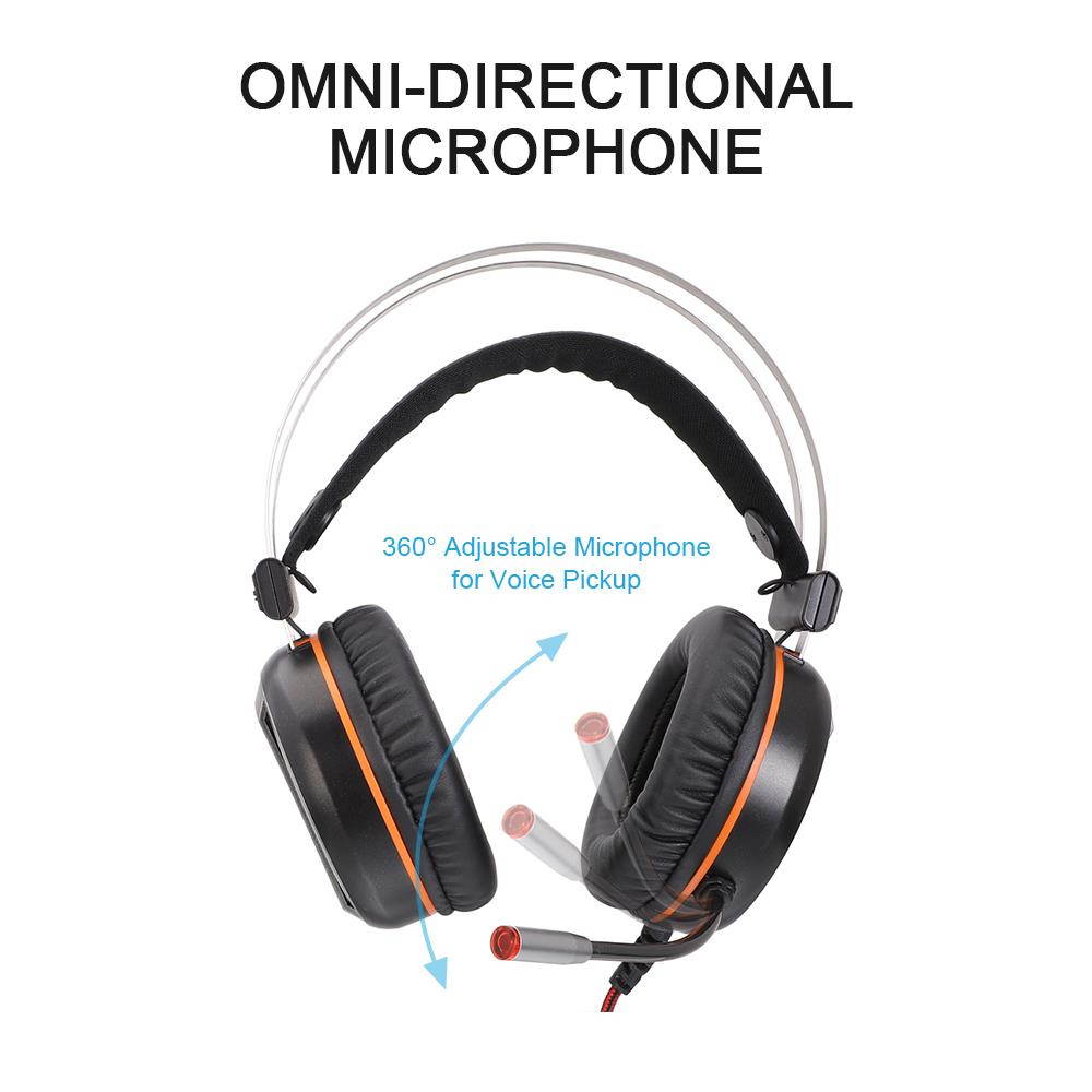 Gaming Headset with Mic Volume Control and Vibration on/off for PS4