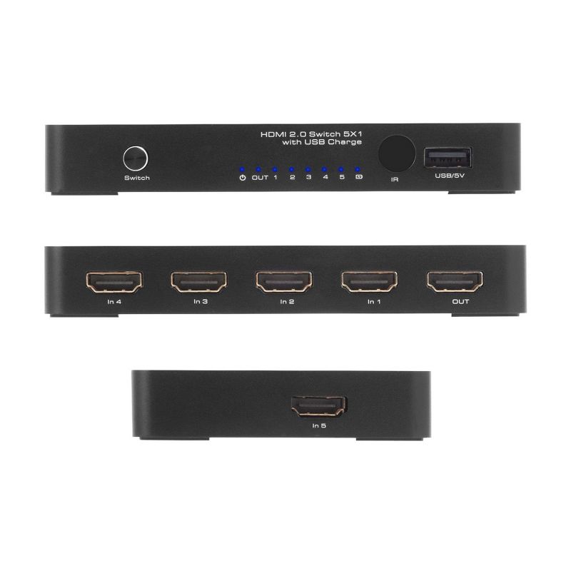 Philips 3 Port HDMI Switch - Black