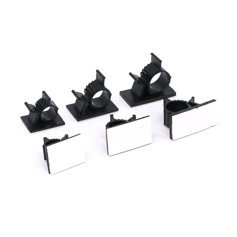 100Pcs 3 Sizes Adjustable Multipurpose SelfAdhesive Cable Clips Wire Clamps Cord Holders Cable Organizers for Cord Management