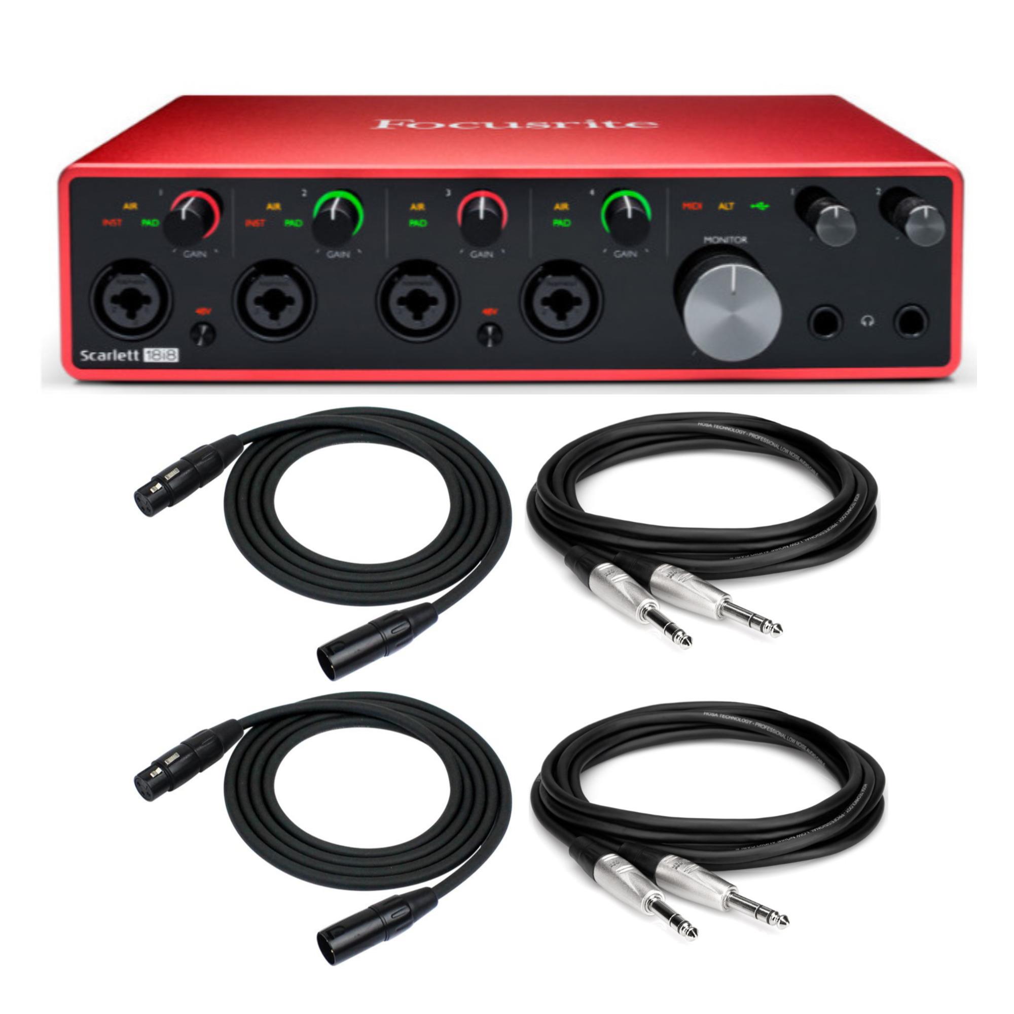 Focusrite Scarlett 18i8 3rd Gen 18x8 USB Audio Interface with XLR and TRS Cables