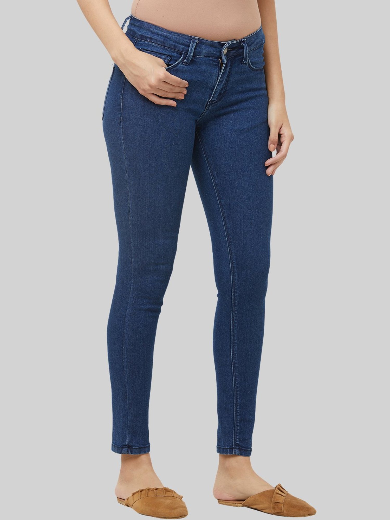 Fusion Beats Blue Cotton Mid Rise Jeans