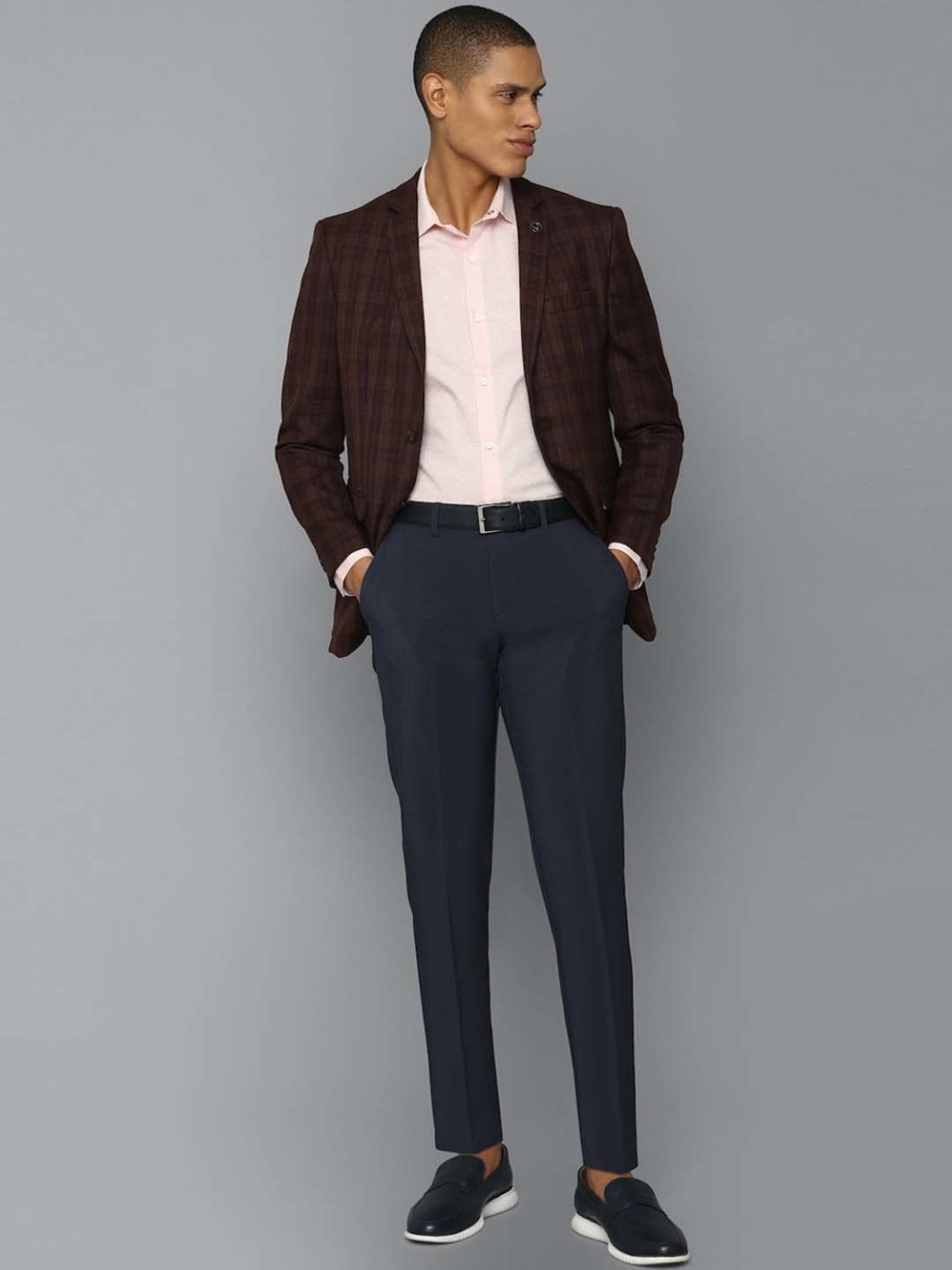 Louis Philippe Light Blue Regular Fit Blazer