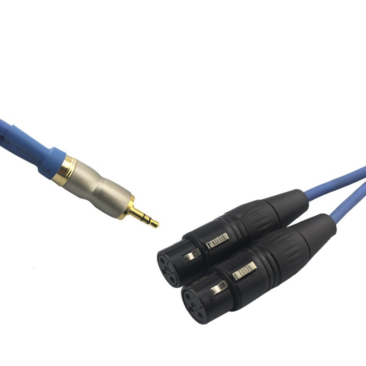 AVLGear CSM4-RAFN-30 | XLR Male to XLR Right Angle Female 30 Feet Mic Cable Blue with Blue Ring