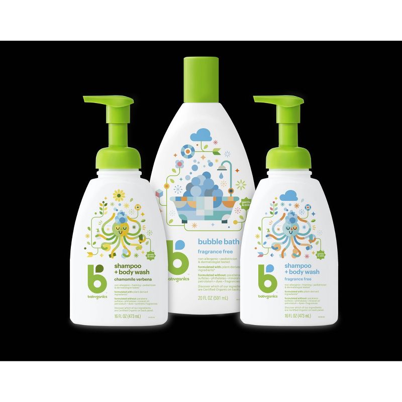 Babyganics Night Time Baby Shampoo + Body Wash, Orange Blossom - 16 fl oz Pump Bottle