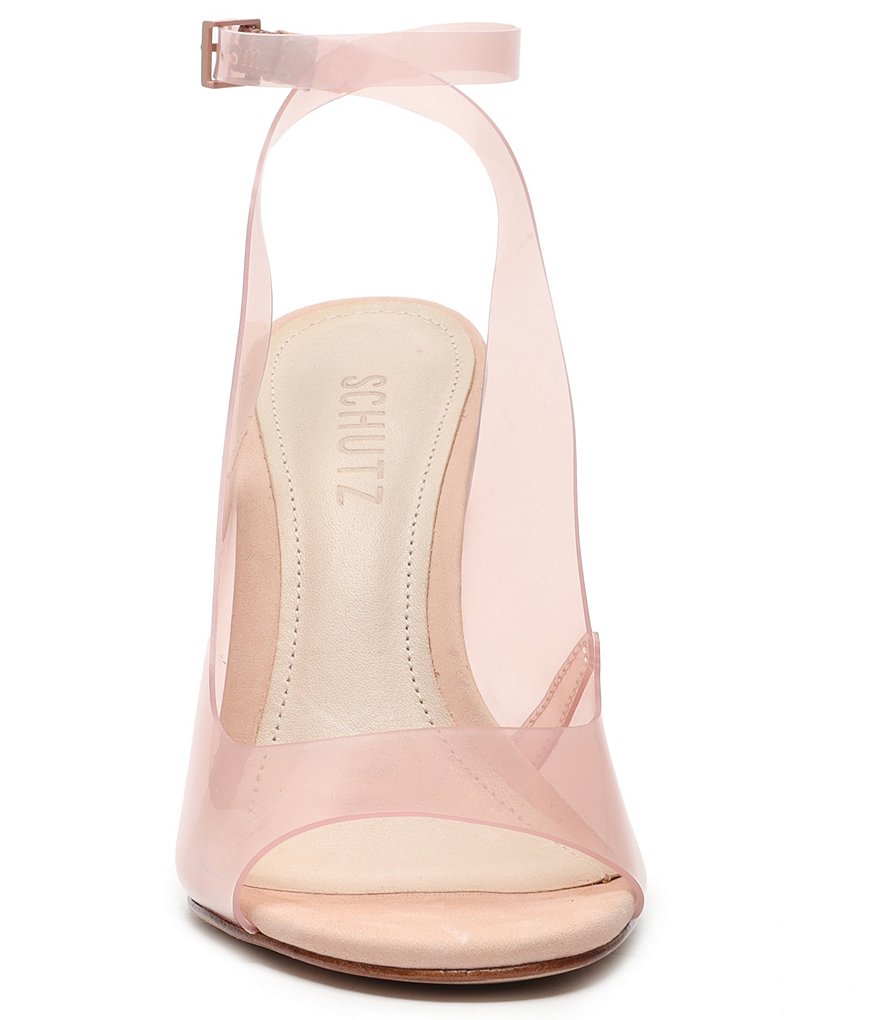 Schutz Eryka Clear Vinyl Ankle Strap Pumps