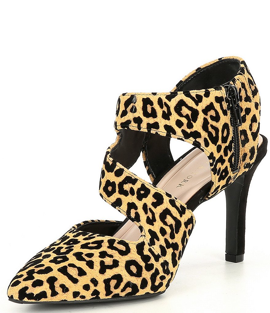 Preston & York Posey Leopard Print Asymmetric Cut Out Pumps