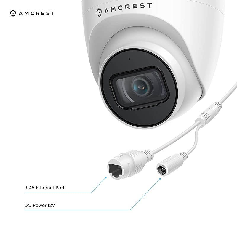 5MP UltraHD Outdoor Security IP Turret PoE Camera with MicAudio 5Megapixel 98ft NightVision 28mm Lens IP67 Weatherproof MicroSD Recording 256GB White IP5MT1179EW28MM