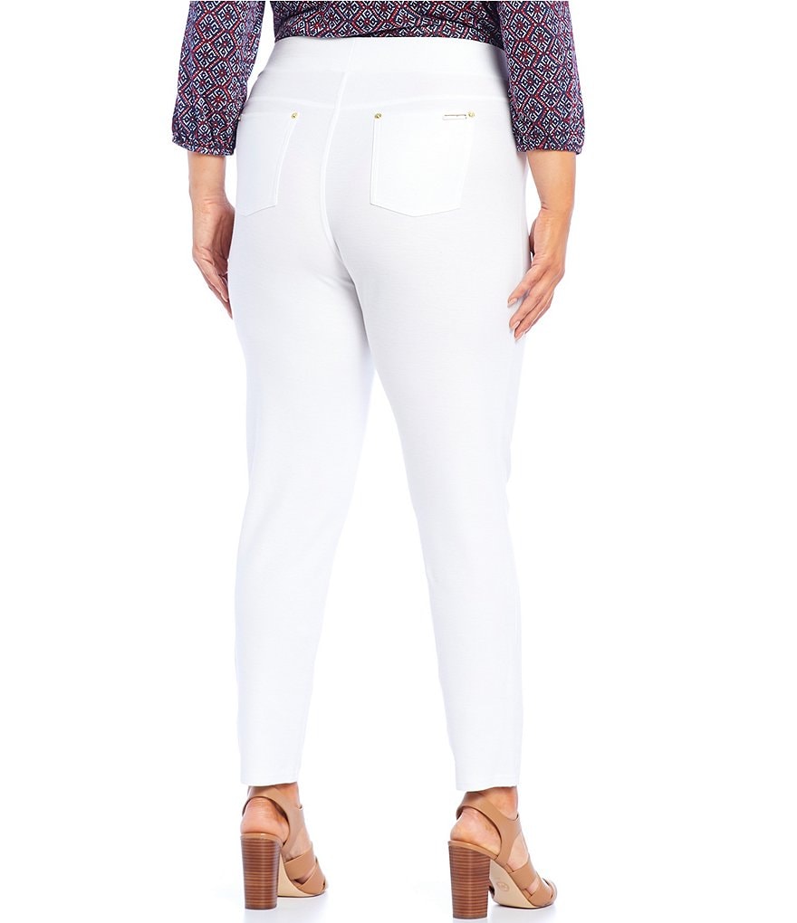 Intro Plus Size Solid Double Knit Tummy Control Leggings