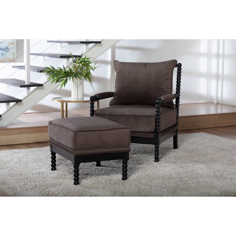 Colonnade Spindle Square Ottoman Gunmetal - Studio Designs Home