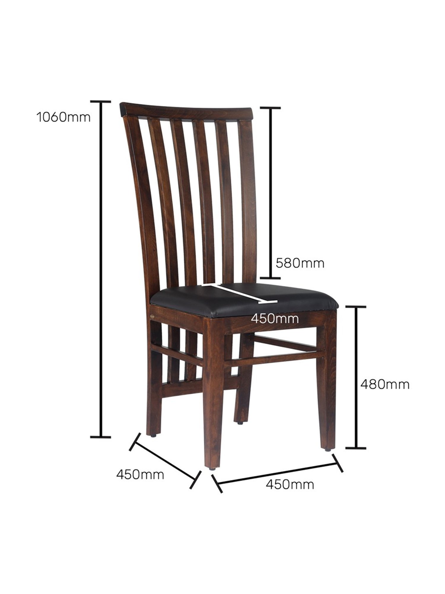 Durian Gerald Eerie Black & Brown Wood 2 Seater Dining Chair