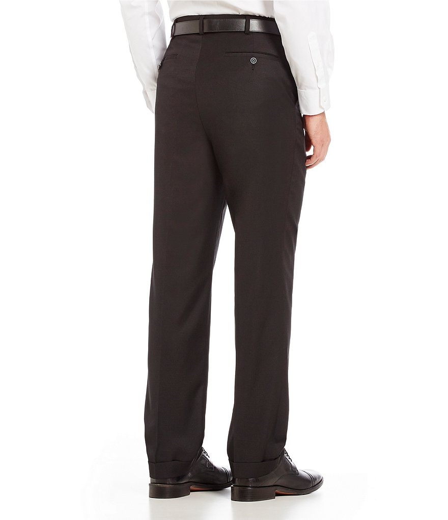Roundtree & Yorke TravelSmart Luxury Gabardine Ultimate Comfort Classic Fit Pleat Front Non-Iron Dress Pants