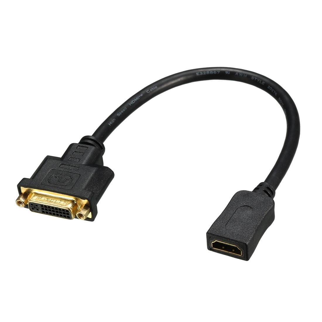 HDMI to DVI Cable Female to 24+5 Female Adapter Cable 1.05ft 32cm for HDTV DVD Projector