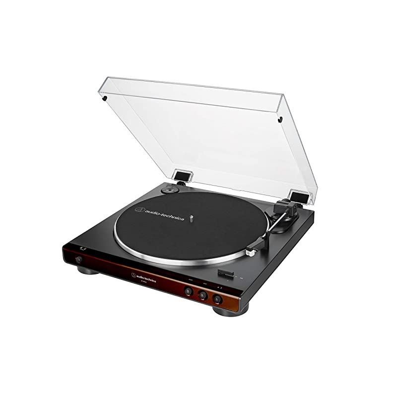 AtLP60XBW Fully Automatic BeltDrive Stereo Turntable HiFi 2 Speed Dust Cover AntiResonance DieCast Aluminum Platter