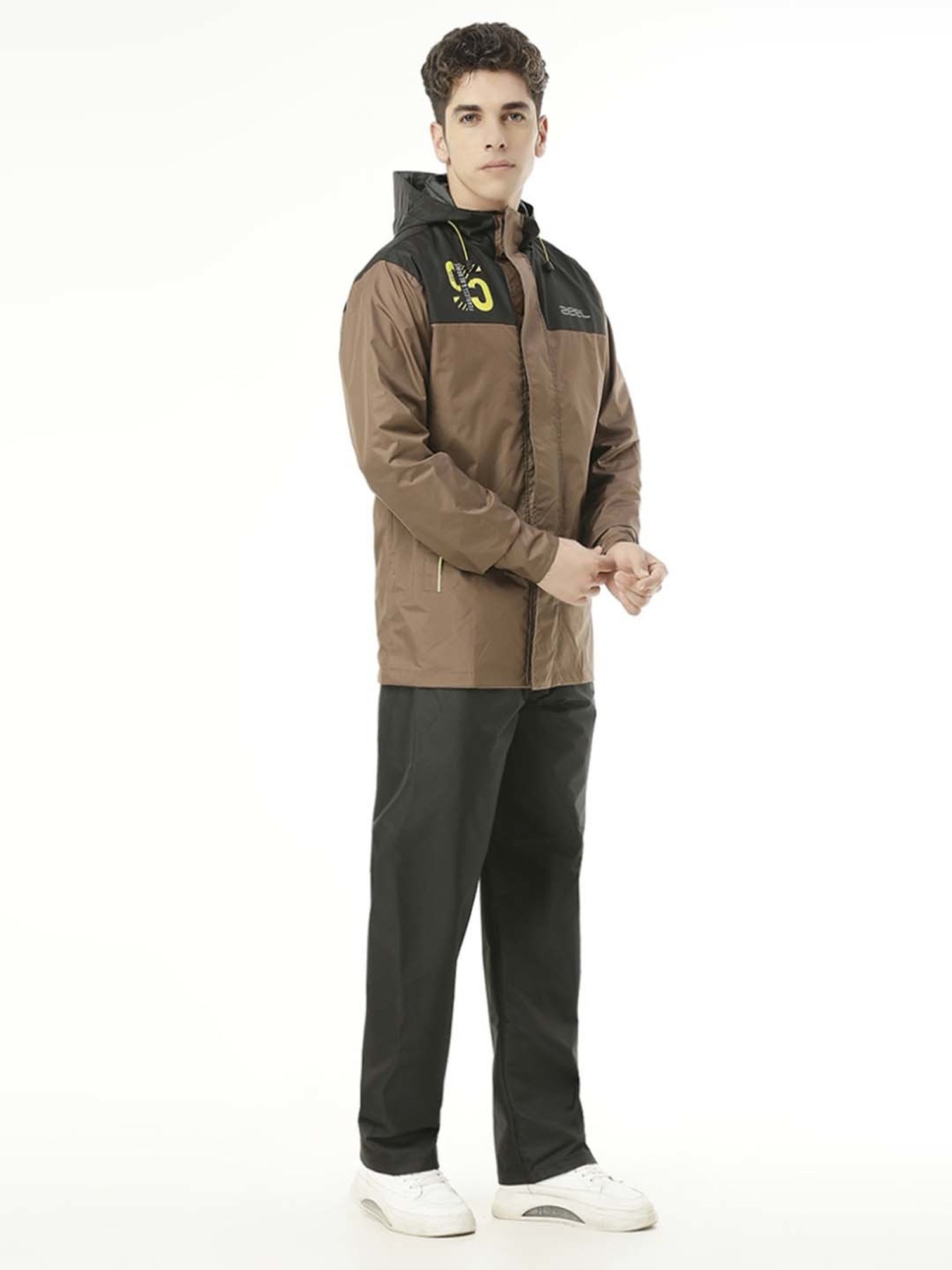 Zeel Black & Olive Raincoat Set