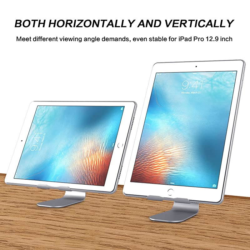 Adjustable Tablet Stand Compatible with iPad Tablets Up to 129 inch and All Cell Phones Stable Sticky Base Grey