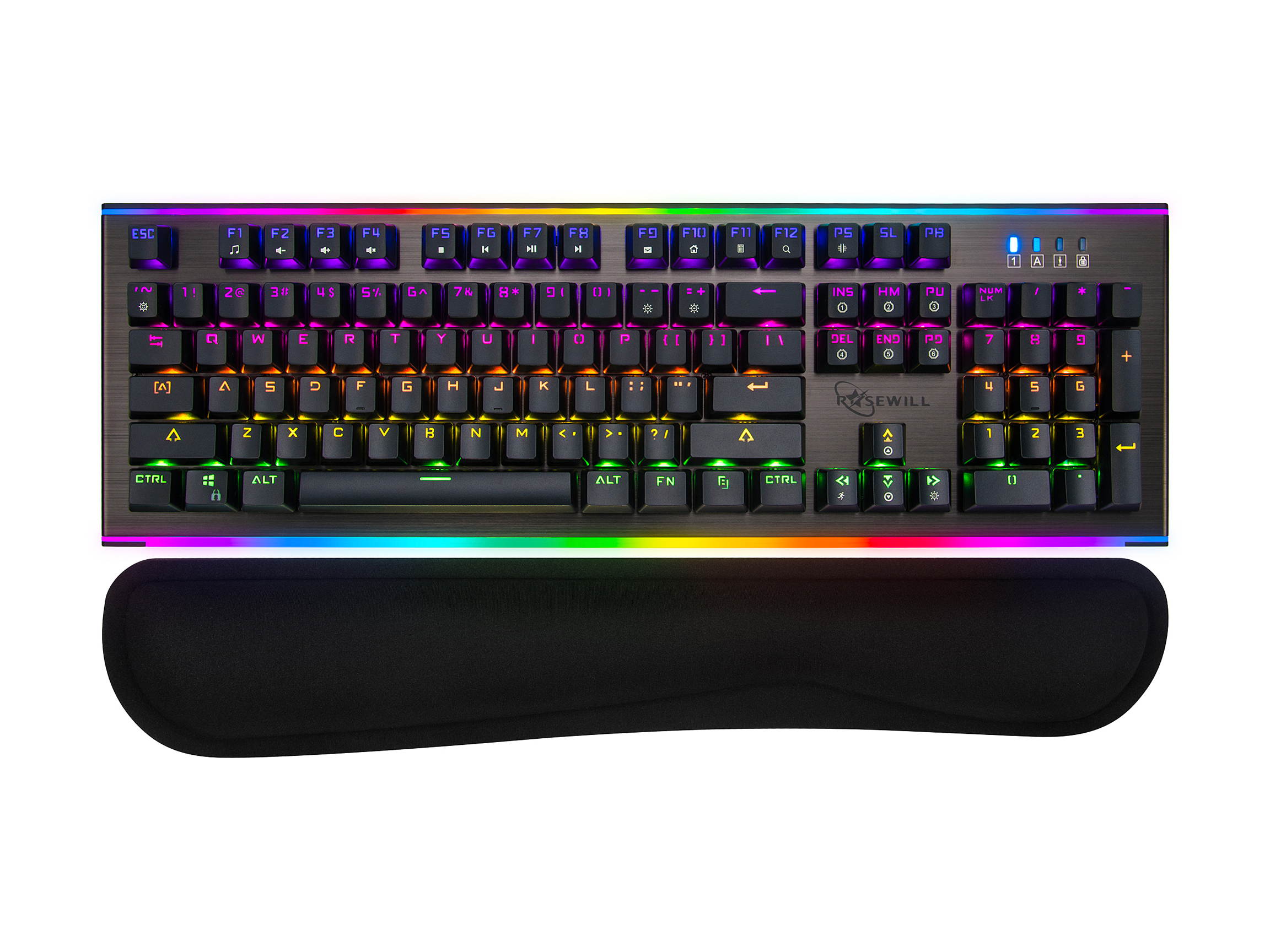 Rosewill Mechanical Gaming Keyboard, 19 RGB Backlit Modes, Dynamic Customizable Rim Backlights, Blue Switches - NEON K75 V2