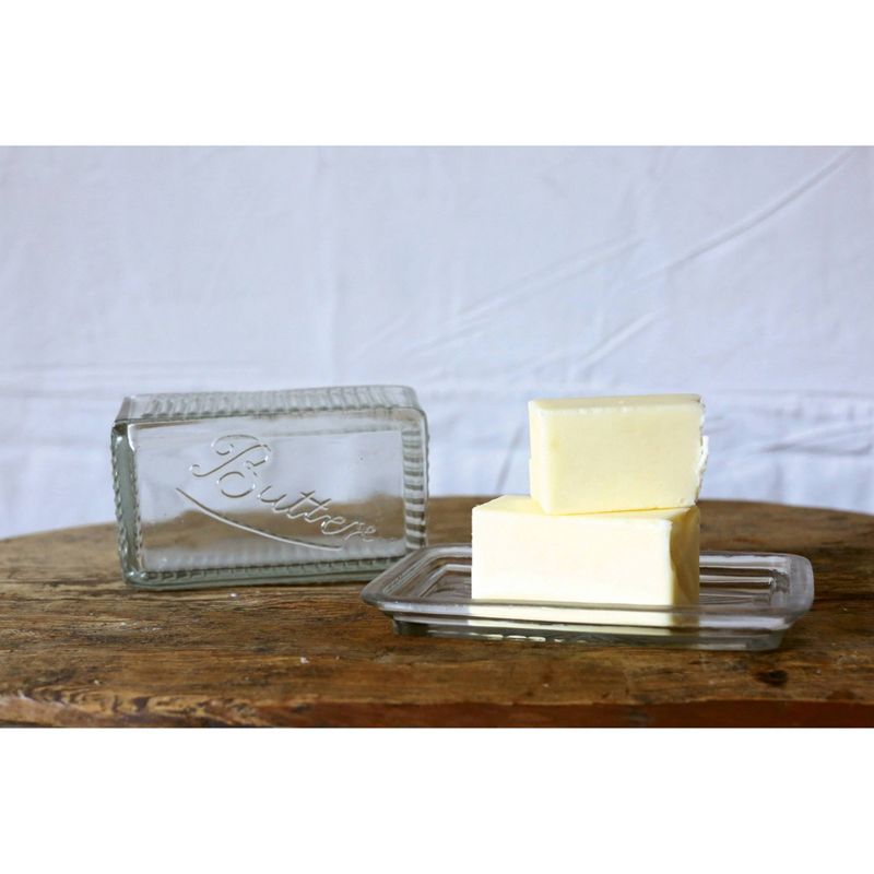 3R Studios Pressed Glass Butter Dish