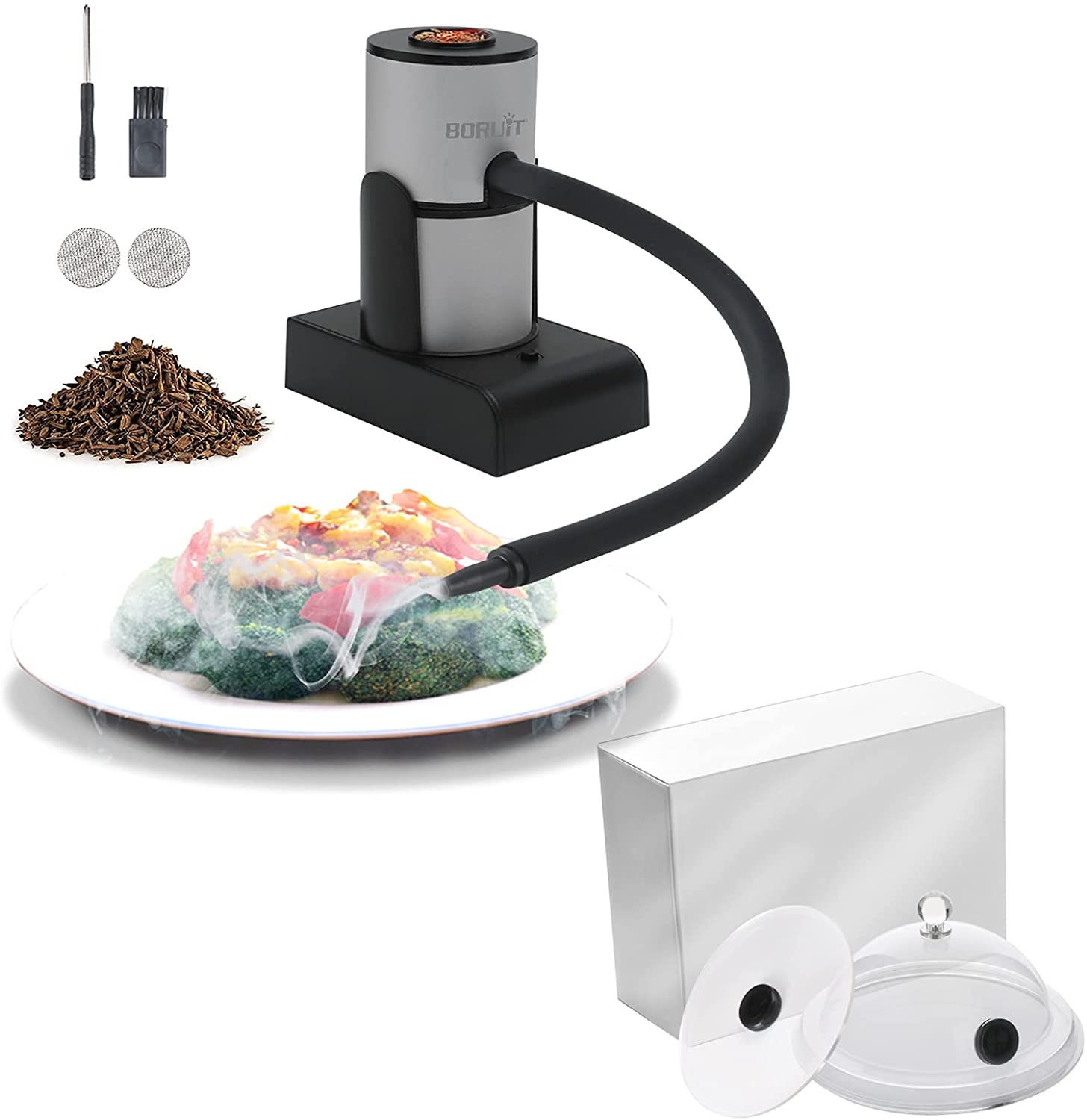 Portable Smoking Gun Set ,1 Flavors Natural Smoker Wood Chips for Bar BBQ Drinks Cooking Meat Cheese Cocktails Steak