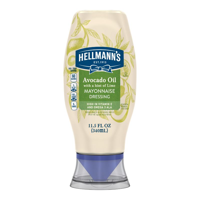 Hellmann's Squeeze Bottle Avocado + Lime Mayonnaise Dressing - 11.5oz
