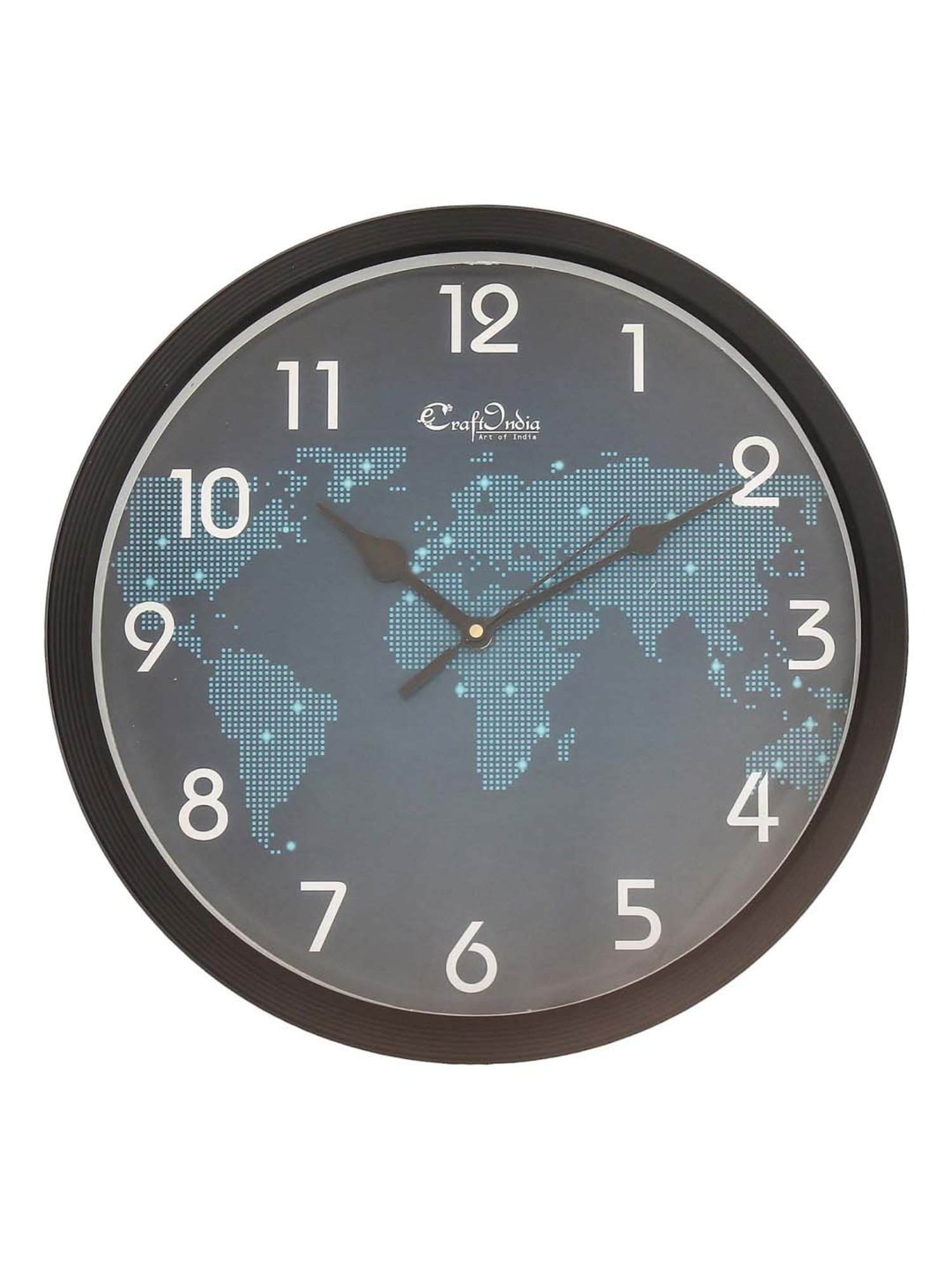 eCraftIndia Designer Round Analog Black Wall Clock